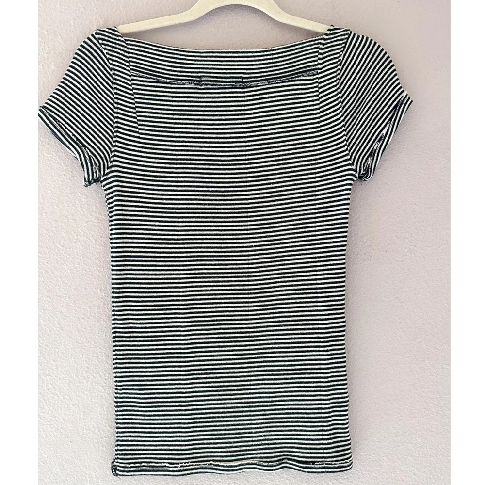 Free People We The Free Ahoy Boatneck Tee Stripe Short Sleeve Small - Picture 5 of 5
